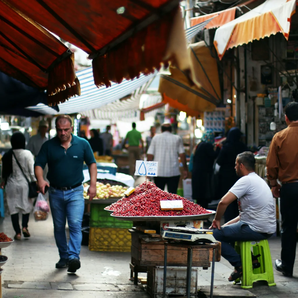 people and Rasht Bazaar
