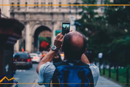 a tourist capturing a moment