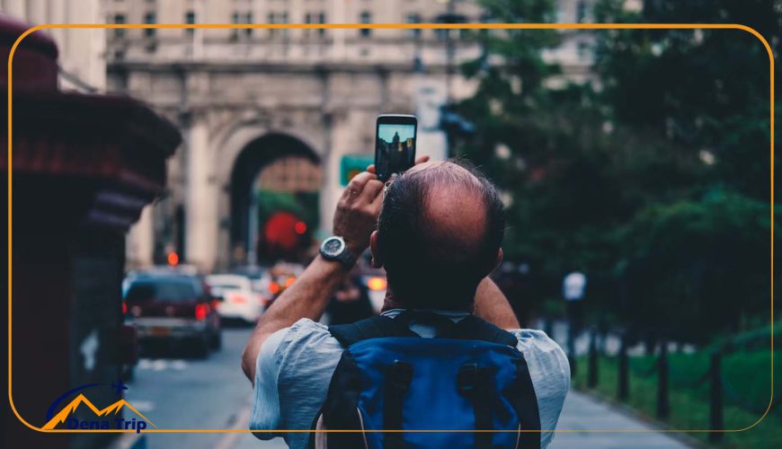 a tourist capturing a moment